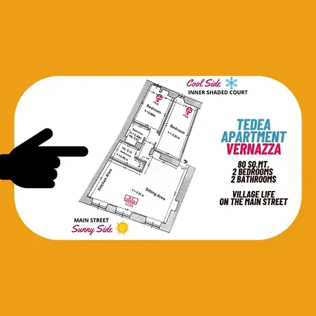 Appartement Tedea 2-bedroom 2-bathroom Exclusive Vernazza